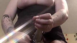 Stroking strap-on hard while dirty talking and squirting
