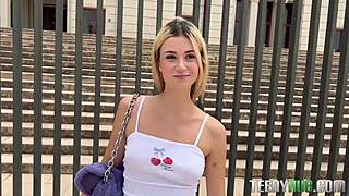 petite spanish blonde angelique lapiedra desperate for don mulatito's american cock pov
