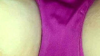 Panties pulled aside lips spread wide open