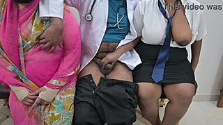 Doctor examines patient right in front of mommy