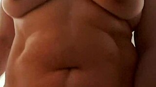 Hot wife humps pillow in homemade tease with natural tits