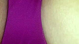 Panties pulled aside lips spread wide open