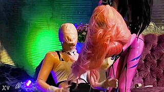 kigurumi rubber doll all bound up tight in latex