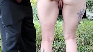 what if i flashed my tits and took raw cock from a stranger while hubby's watching in the woods?
