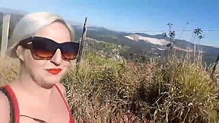behind the scenes of this big ass blonde prepping for bareback fun