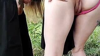 what if i flashed my tits and took raw cock from a stranger while hubby's watching in the woods?