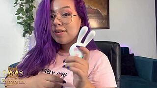 check out this bunny vibrator on my fat latina tits