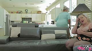 huge titted kayla joins bunny rome nasty threesome romp