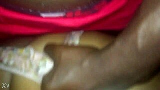Black Couple Amateurs Tease with Close-Up Cock Action