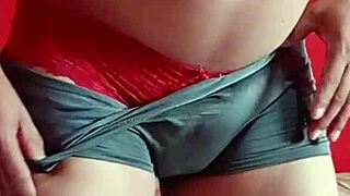 mexican model dances in red lace panty lingerie
