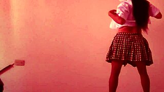 stepmom fulfills my student skirt fetish, shakes hot ass and moans wildly fantasizing fuck