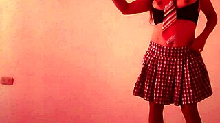 stepmom fulfills my student skirt fetish, shakes hot ass and moans wildly fantasizing fuck