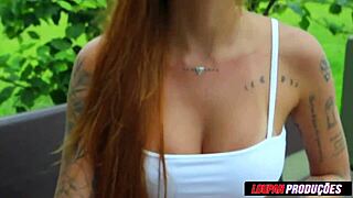 Skinny redhead kevlyn santos takes anal pounding and mouthful cum