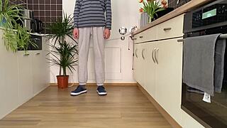 Mother-in-law's saggy natural tits jiggle during wet pussy masturbation session