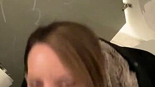 Wife Busted Anal Fucked Bent Over in Public Restroom Keeps Going