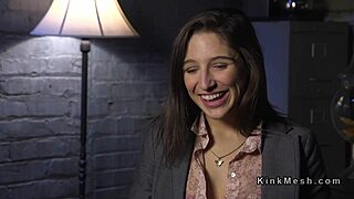 Bound Brunette Choked Gagged Deepthroat Anal Fucked In BDSM Bondage