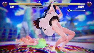 lesbian teens finger kiss and squirt in intense battle