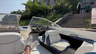wanna watch hot blonde's lingerie slip off as she fucks boat captain silly?