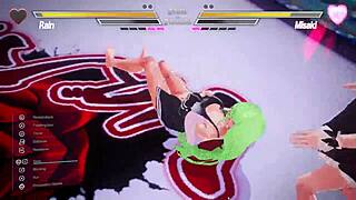 lesbian teens finger kiss and squirt in intense battle