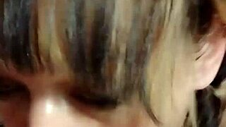 Deepthroat practice with big natural tits choking gag spit!