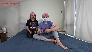 Gamer amigo, suck my cock cowgirl then doggy cosplay fortnite cum tits?
