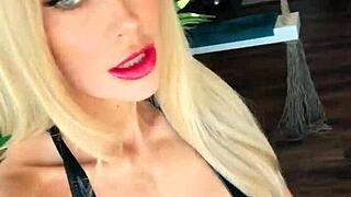 Wetlook Suit Babe Licks Ass in Patent Leather Boots Tease
