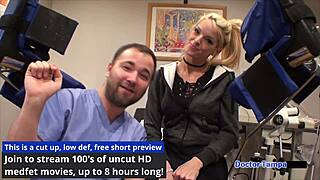 dr tampa inspects bella ink's fake tits in university physical pov