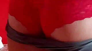 mexican model dances in red lace panty lingerie