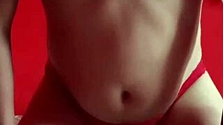 mexican model dances in red lace panty lingerie