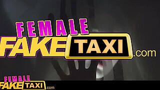 Posh student lesbian seduces driver in taxi for big tits orgasm ride