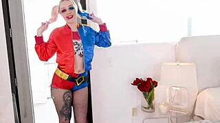 Arielle Aquinas Swallows Huge Cock as Sexy Harley Quinn Lookalike
