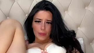 horny british teen coed squirts solo on webcam with toys pov