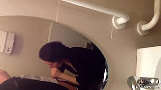 Short Haired Wife Sucks Cock in Bathroom