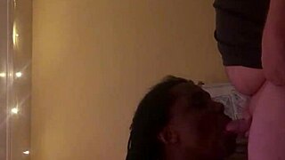 homemade ebony babe slurps black cock deep amateurs