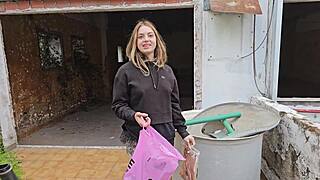 Blonde begs for cum fill during extreme site fuck. She screams for milk inside.