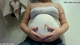 chubby teen slob smears chocolate all over her fat belly messily