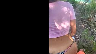 Horny Brazilian Blonde Fucks Big Cock Doggystyle on Beach with Dirty Talk Cumshot
