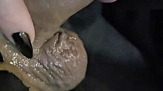 goth babe's sensual blindfolded blowjob has her gagging swallowing every drop close up 😈💦