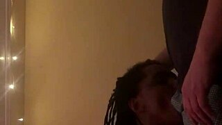 homemade ebony babe slurps black cock deep amateurs