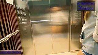 hotel lift ex reunion turns into instant wild creampie fuck