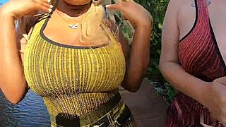 hey check out this interracial big ass ebony breyana and pawg ryan outdoor group fuck with huge cocks