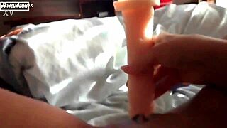 young latina amateur enjoys her new dildo toy deep