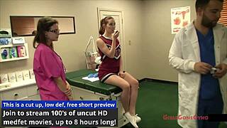 melody jordan's cheerleader nurse takes patient backstage. Redhead spreads big tits.