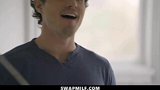 Gorgeous Stepmoms Swap Horny Boys In Wild Orgy