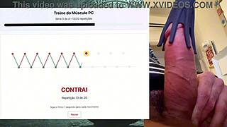 Bodybuilder endures intense workout for his thick 19cm cock's endurance test