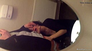 Short Haired Wife Sucks Cock in Bathroom