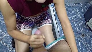 i watch my stepdaughter and end up with my cock in her mouth she's such a sucker