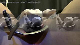Masked French redhead pees panties during BDSM gyno exam!