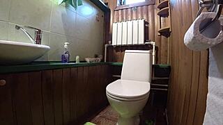 BBW Amateur Toilet Pee Cam Fetish Close-Up Compilation