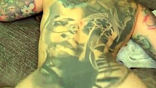 Tattooed bombshell Giuliana Cabrizia takes dick in pussy and mouth